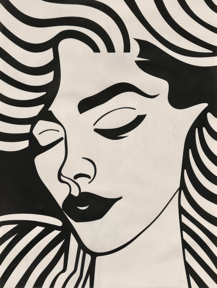 Black And White Drawing Of A Woman