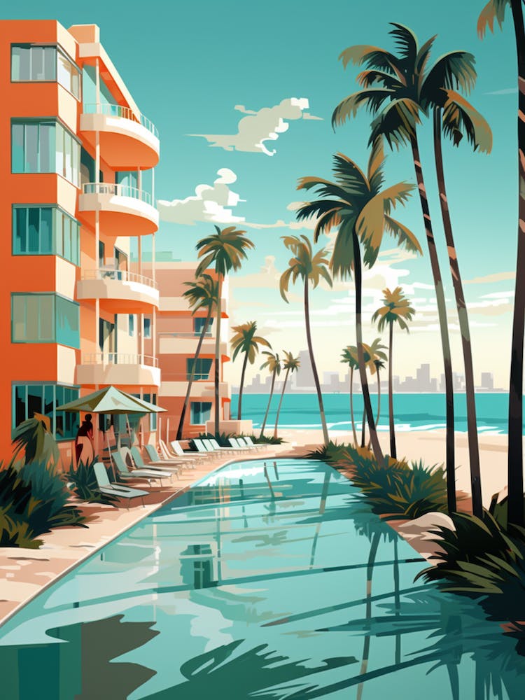 South Beach Miami Florida Abstract Orange Hues 2