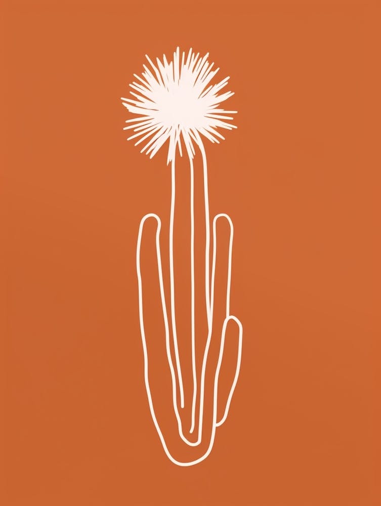 Cactus Line Drawing Hedgehog Cactus 1