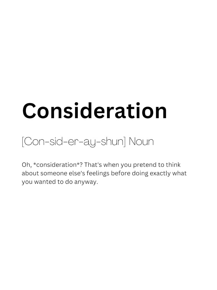 Consideration Definition Meaning