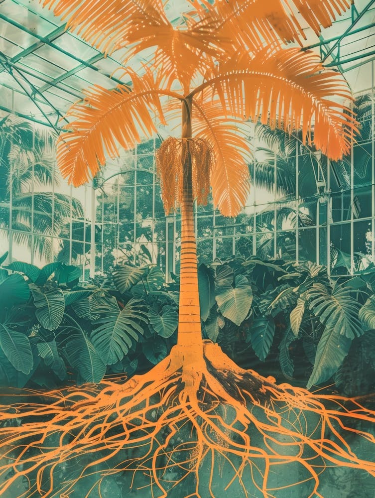 Palm Tree In A Greenhouse