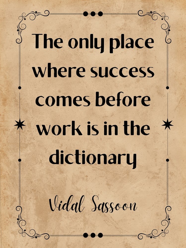Only Place Where Success Comes Before Work Is In The Dictionary - Motivational Quotes