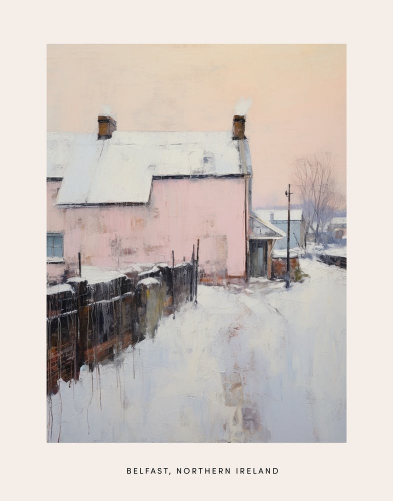Dreamy Winter Painting Poster Belfast Northern Ireland 1
