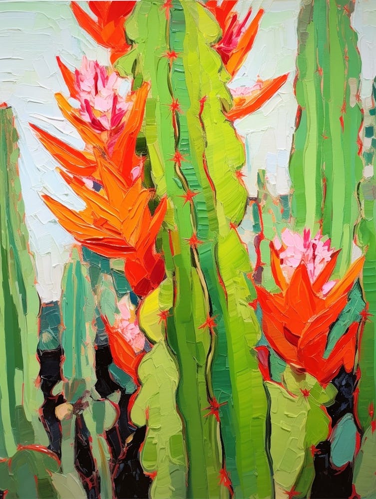 Cactus Painting Chamaecereus Silvestrii 1