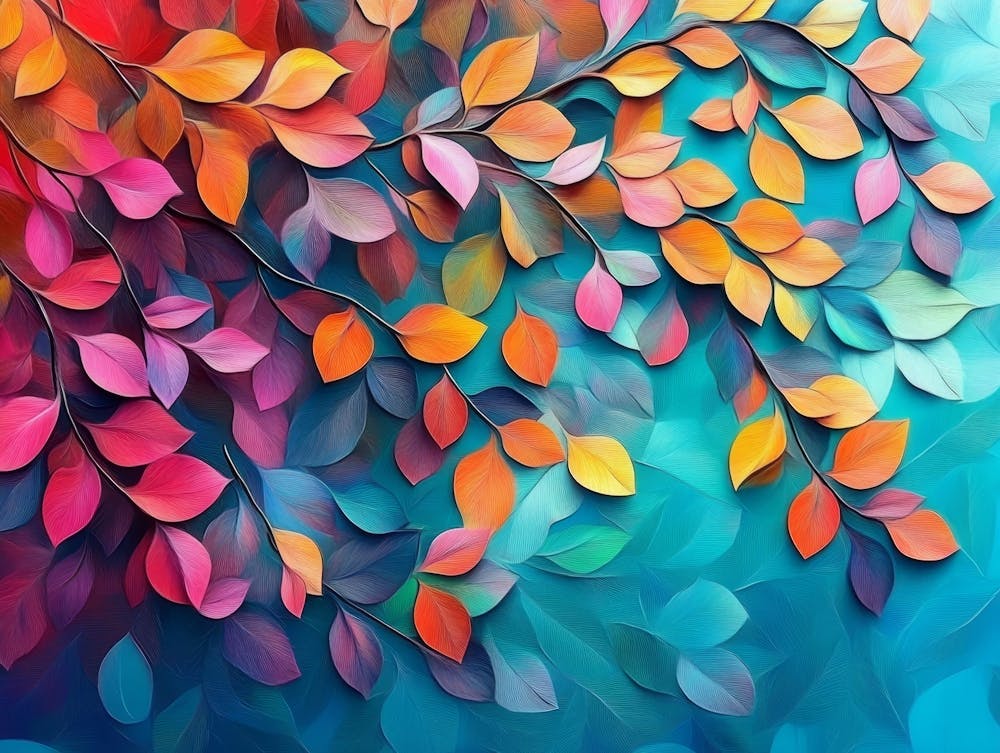 Abstract Leaves Painting