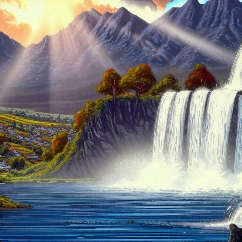 Waterfall in the mountains with stunning nature 8