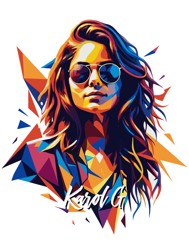 Karol G 02 Portrait Music Icon Style WPAP Pop Art