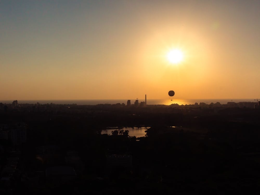 Tel Aviv Skyline At Sunset