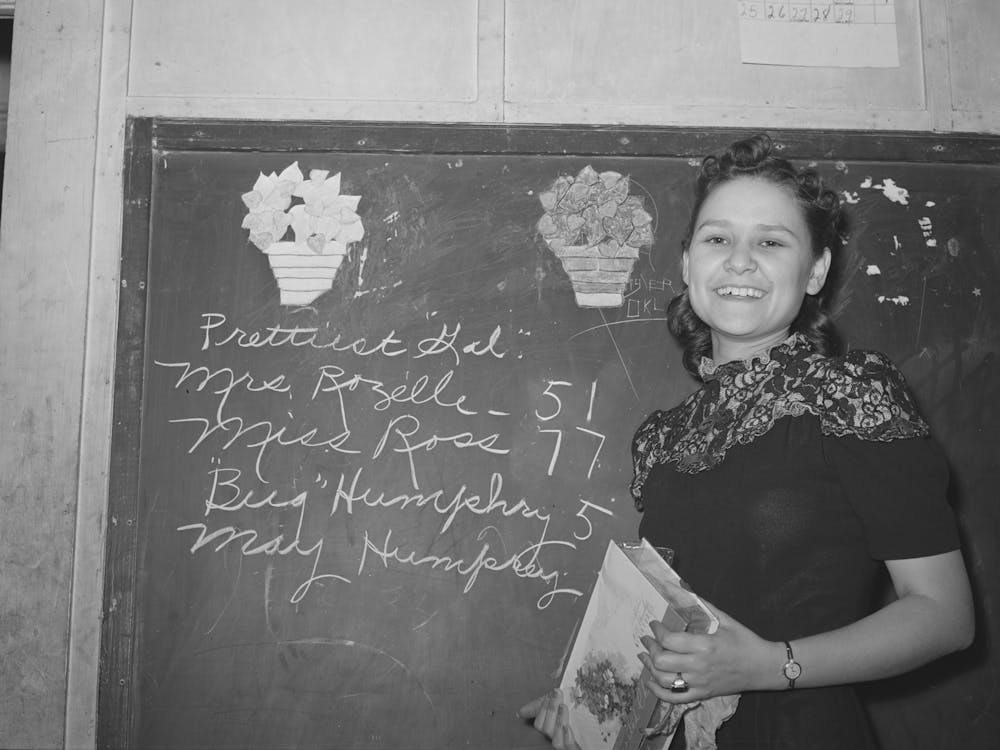 School Teacher At Rural School, Winner Of The Prettiest Girl Contest At The Pie Supper, Muskogee County, Oklahoma