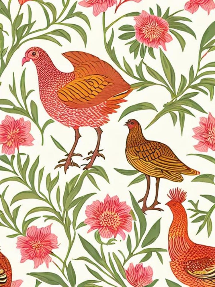 Turkey William Morris Style Bird