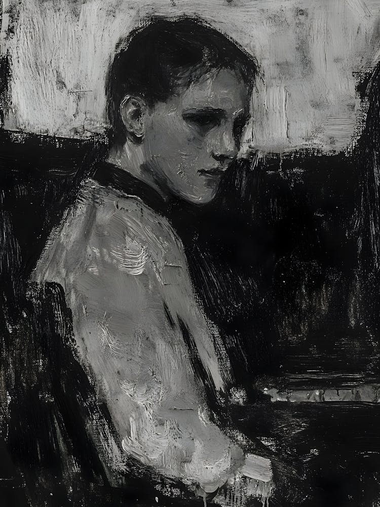 Dark Gothic Girl In Black And White