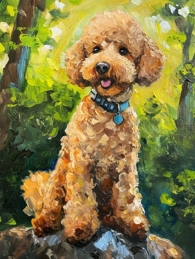 Poodle Acrylic Painting 5