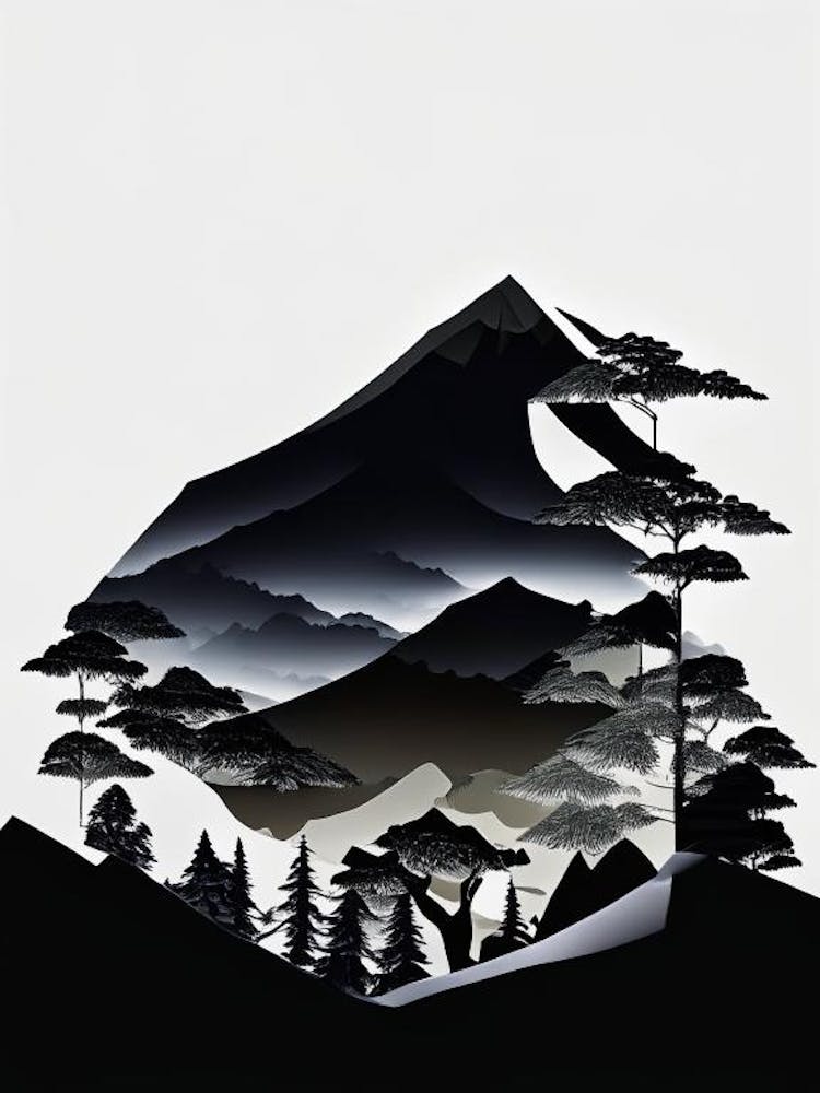 Fuji Hakone Izu National Park Japan Cut Out PaperII