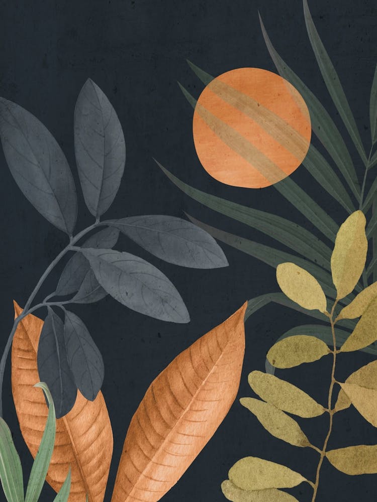 Abstract Art Tropical Leaves 119