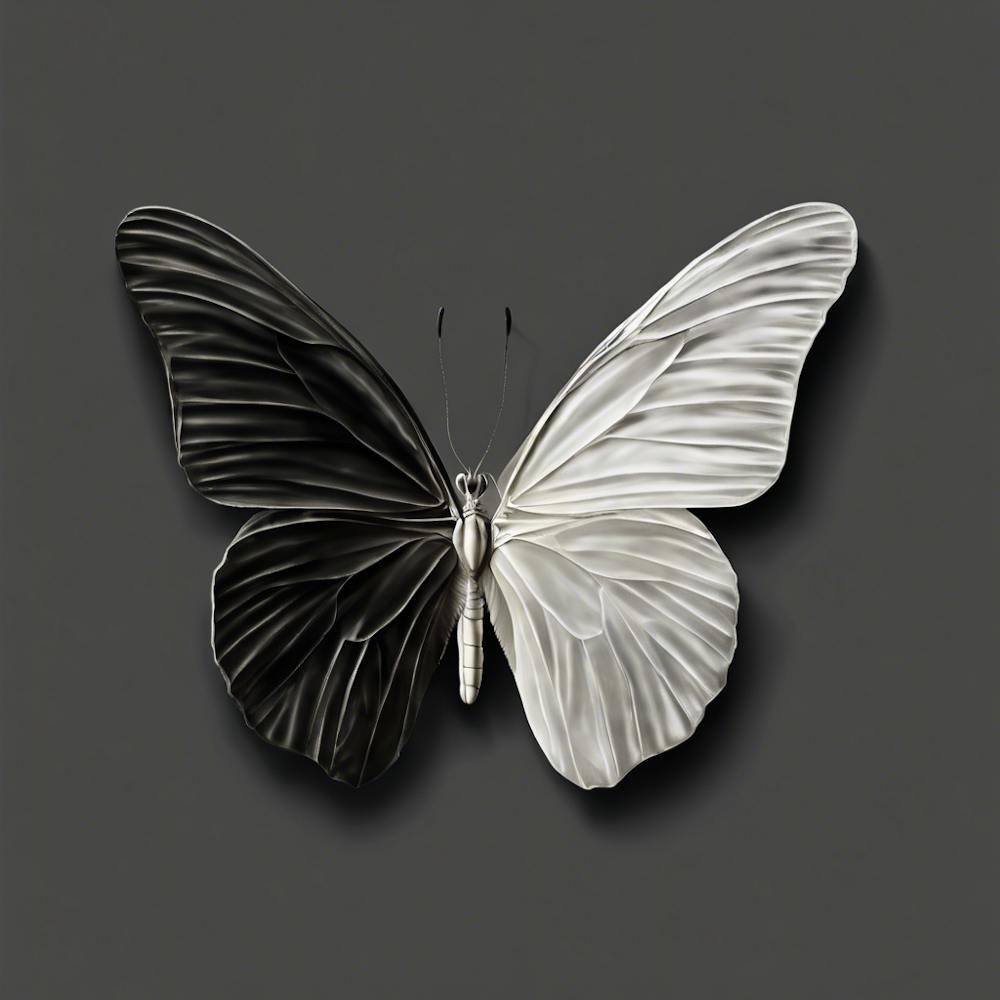 Butterfly In Black And White