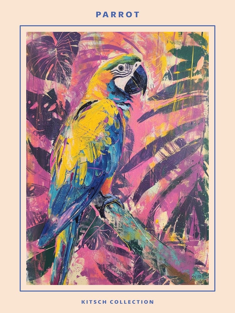 Parrot Brushstrokes Poster 2