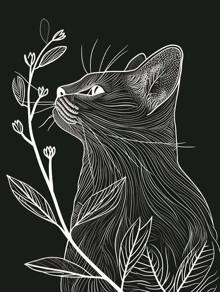 Manx Cat Minimalist Illustration 1