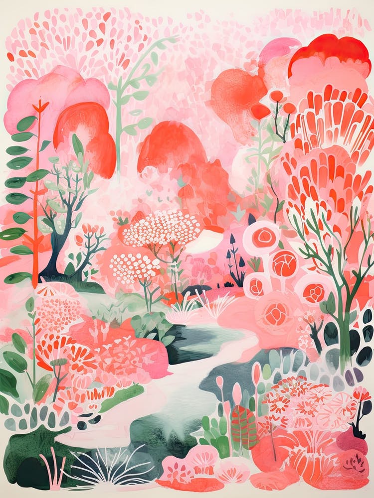 Kenrokuen Gardens Abstract Riso Style 3