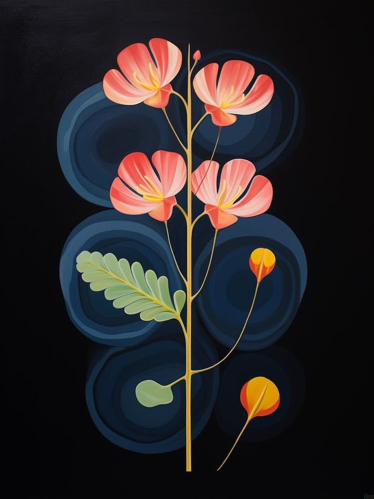 Freesia 3 Hilma Af Klint Inspired Flower Illustration