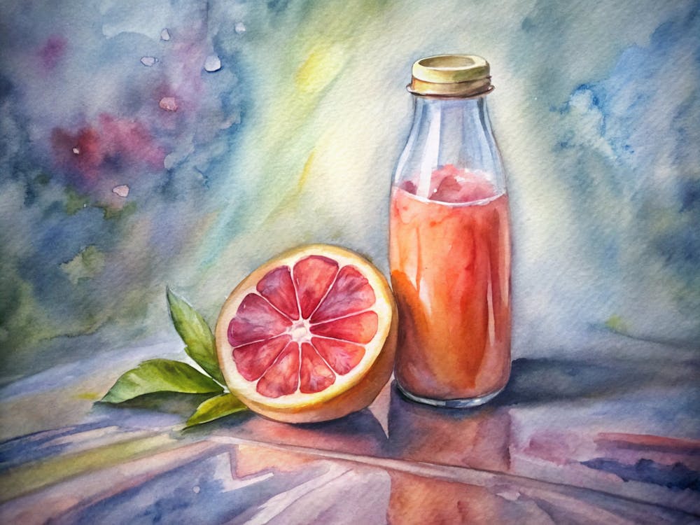 Watercolor Of Grapefruit