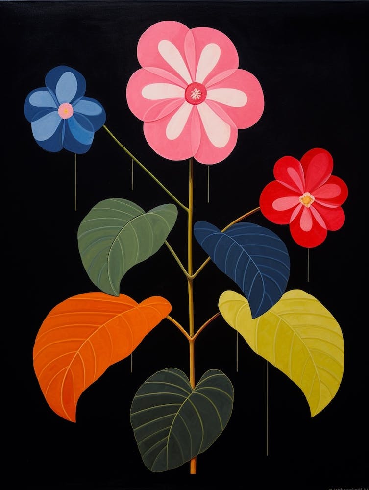 Impatiens 2 Hilma Af Klint Inspired Flower Illustration