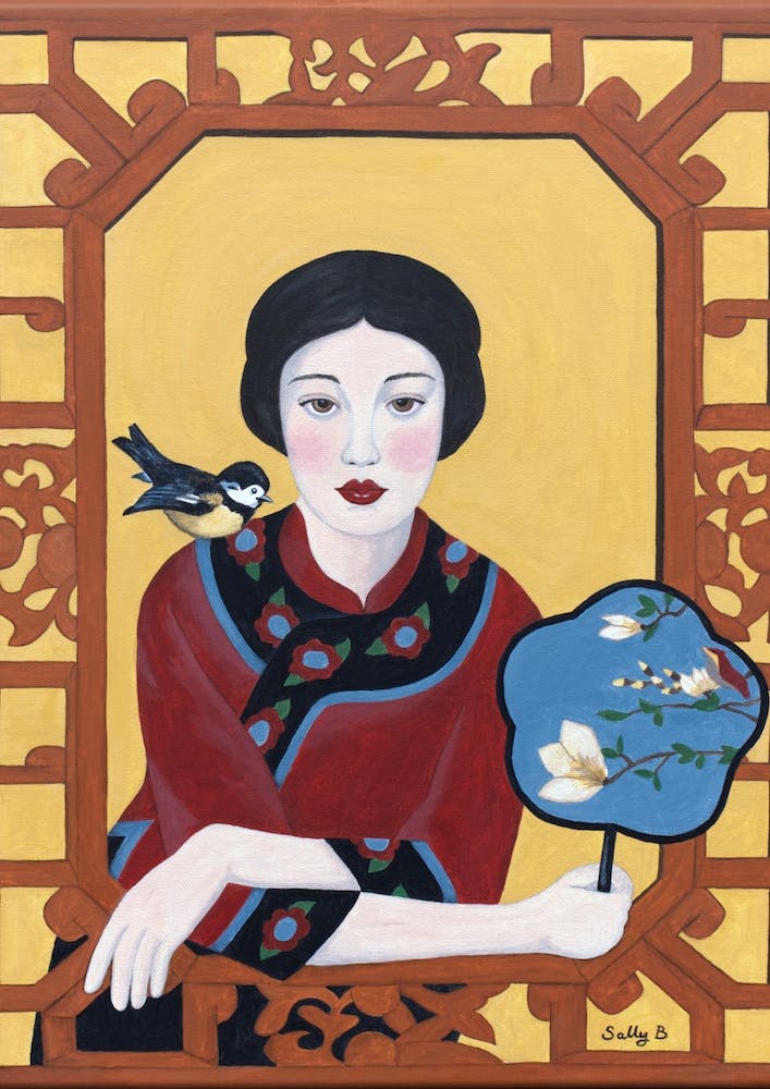 Chinese Woman And Fan