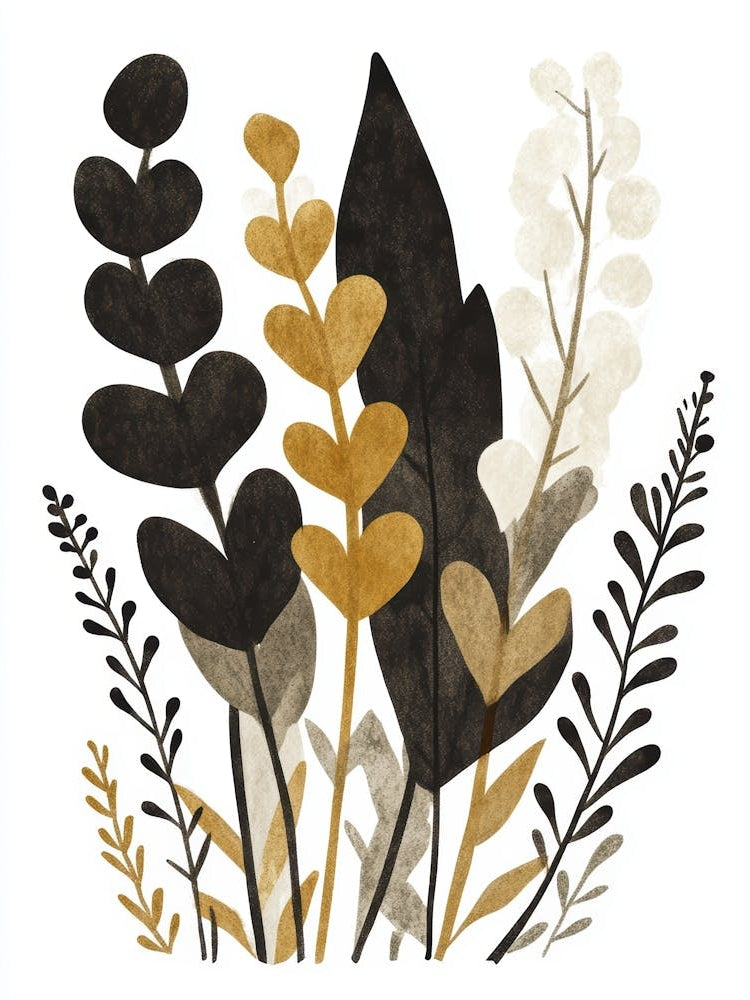 Black And Gold Leaves 6