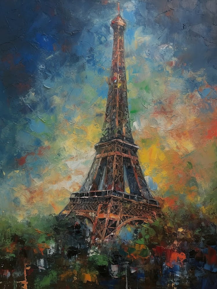 Eiffel Tower Paris France Monet Style 23