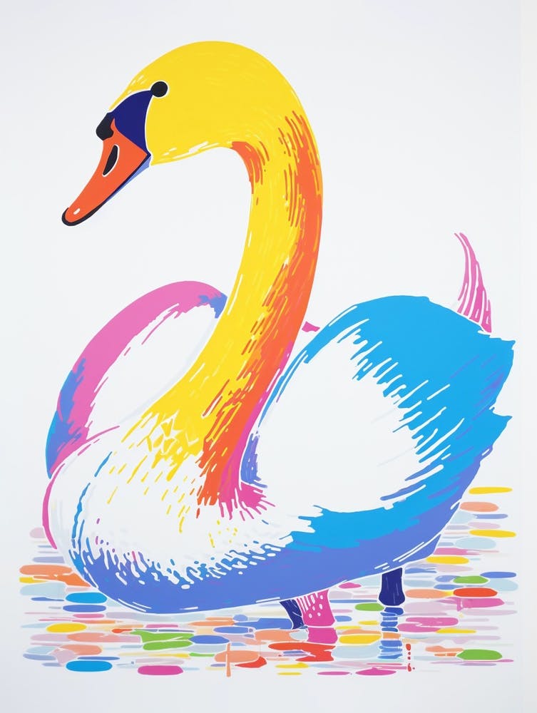 Andy Warhol Style Bird Swan 1