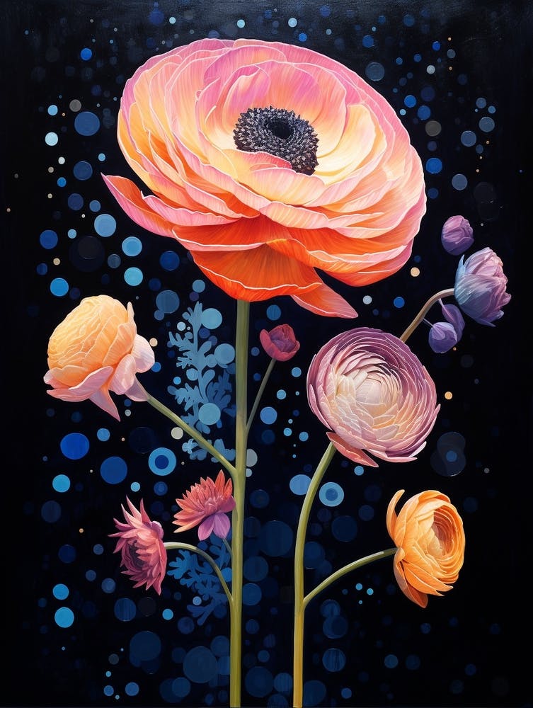 Surreal Florals Ranunculus 1 Flower Painting