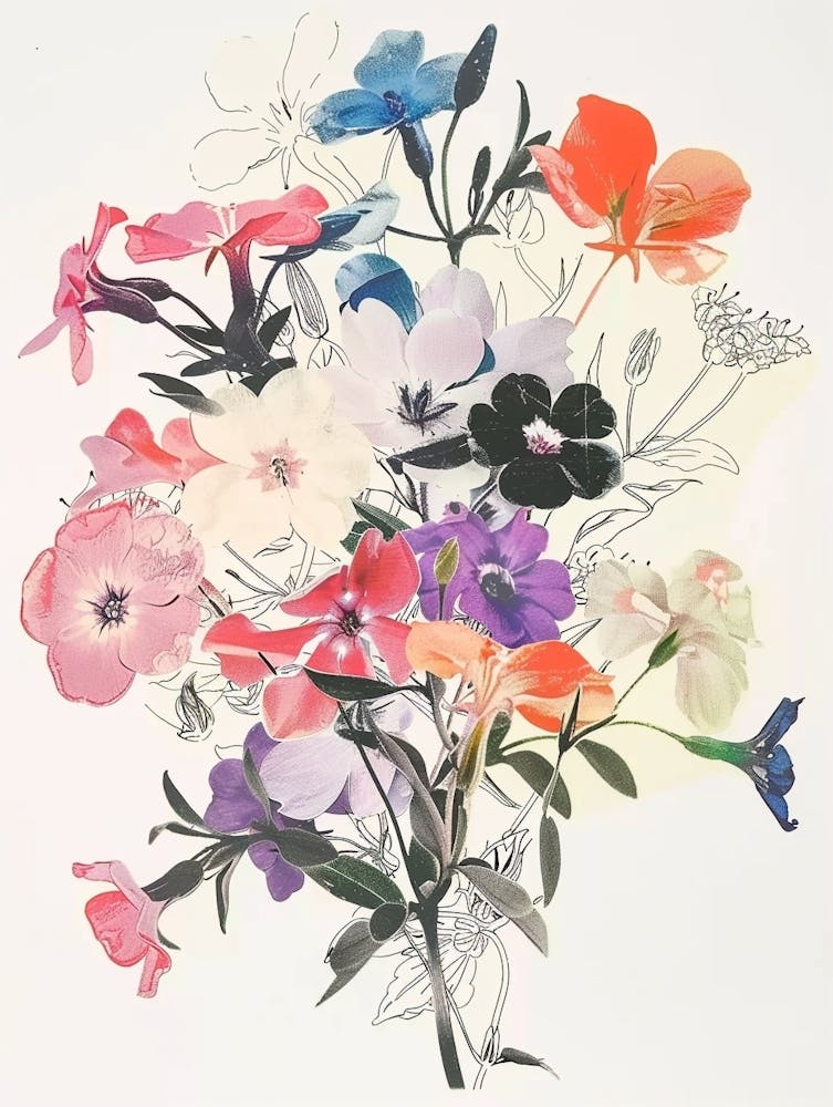 Phlox 3 Collage Flower Bouquet