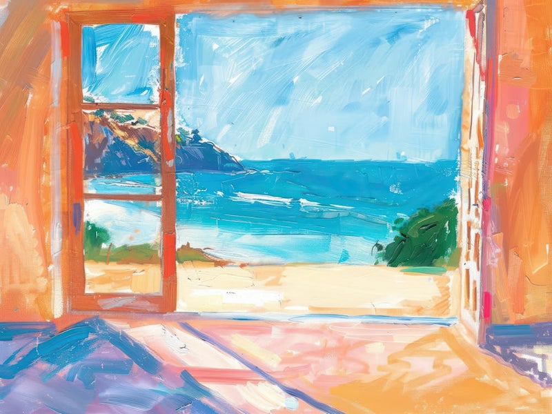 Malibu From The Window View Painting 3