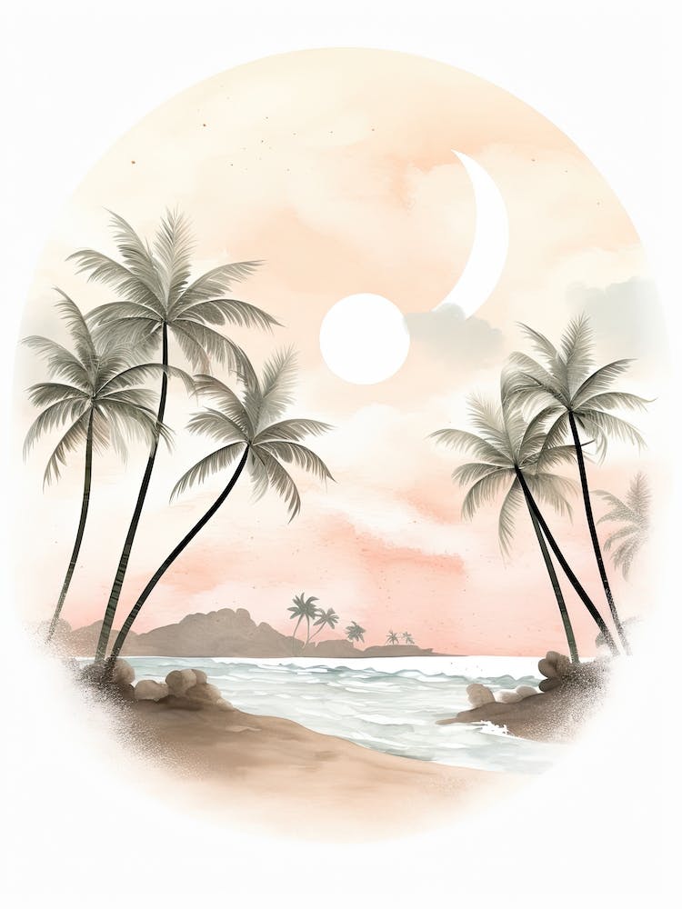 Watercolour Of Polihale State Park   Kauai Hawaii Usa 1
