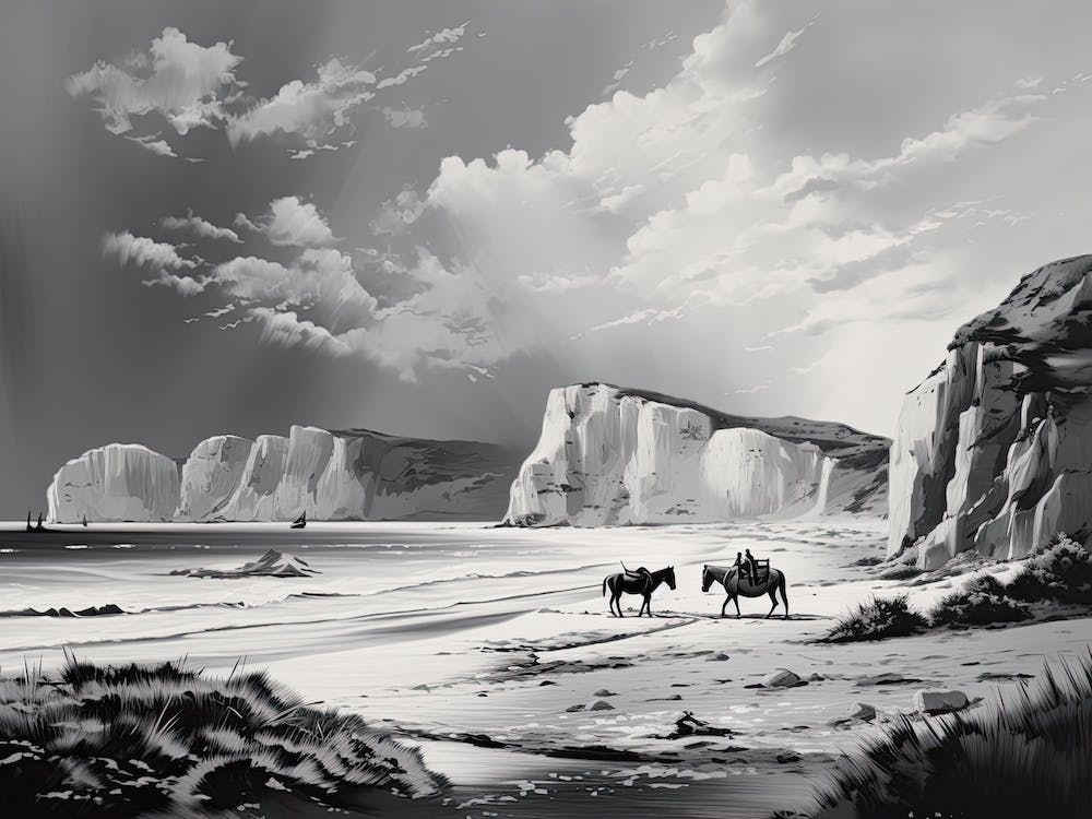 A Horse Oil Painting In Navagio Beach (Shipwreck Beach), Greece, Landscape 2