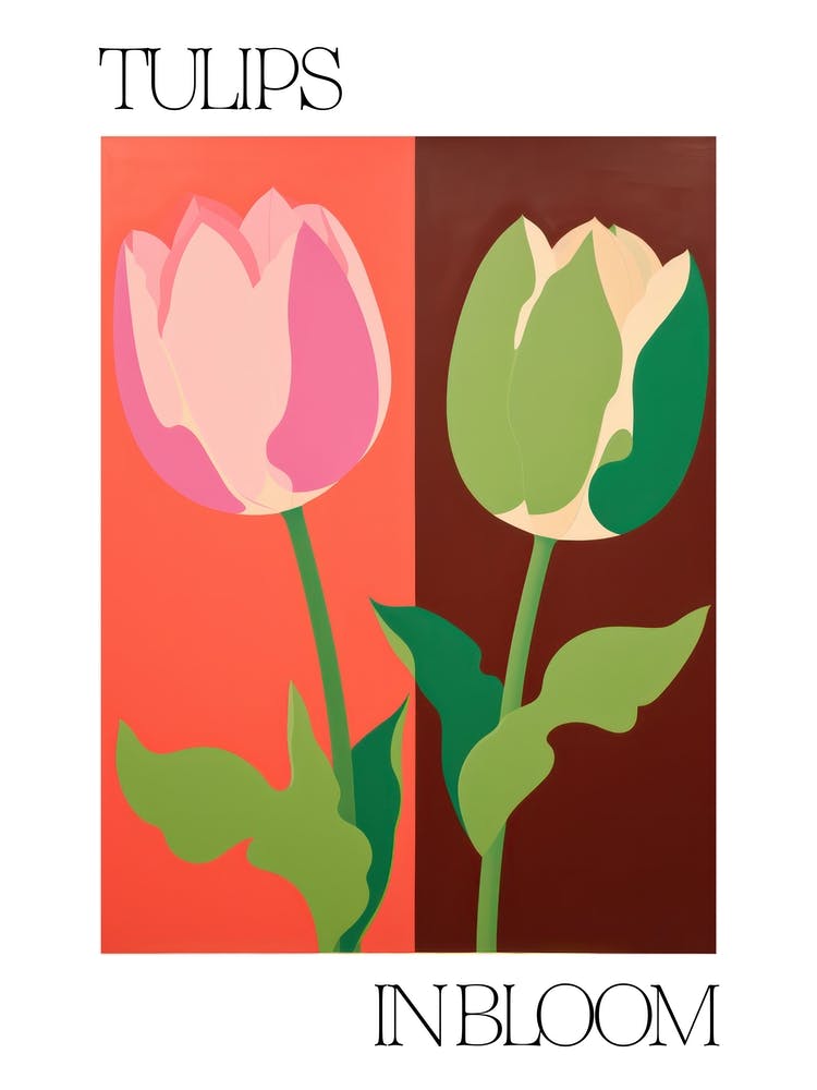 Tulips In Bloom Flowers Bold Illustration 1