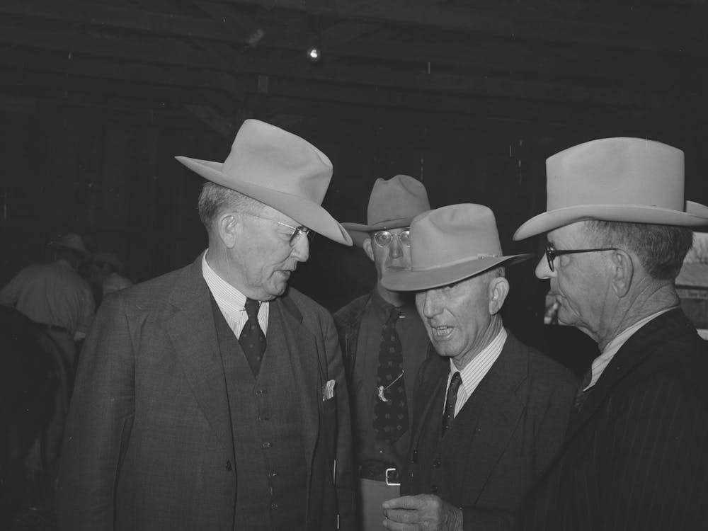 Cattlemen At The Show Barn, San Angelo Fat Stock Show, San Angelo, Texas By Russell Lee