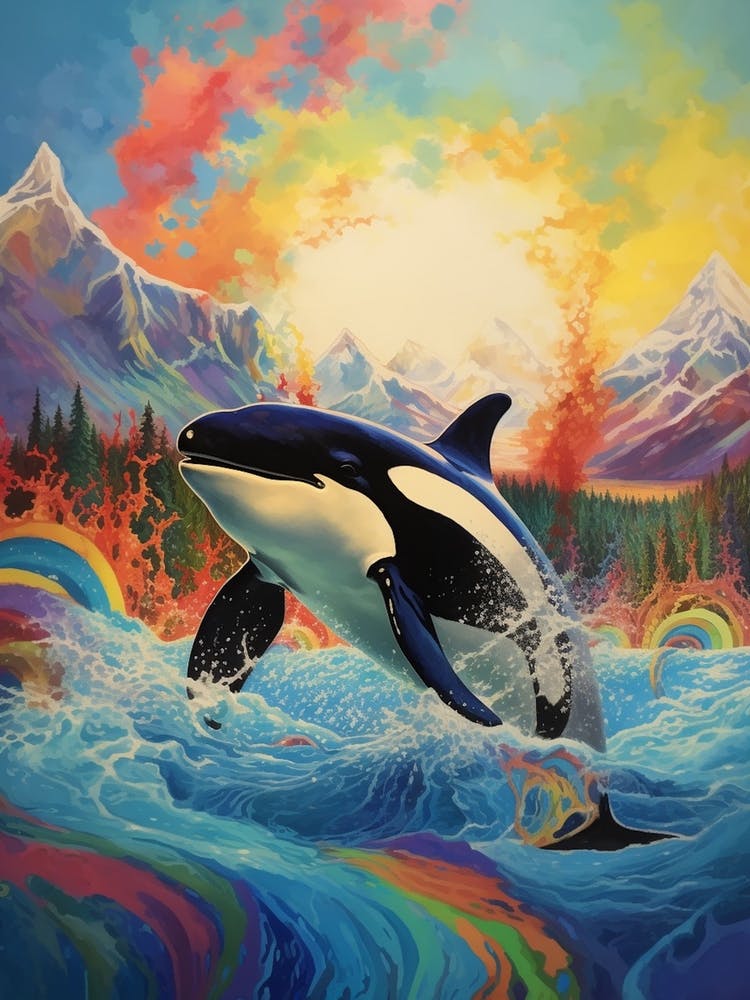 Surreal Orca Whales With Waves4