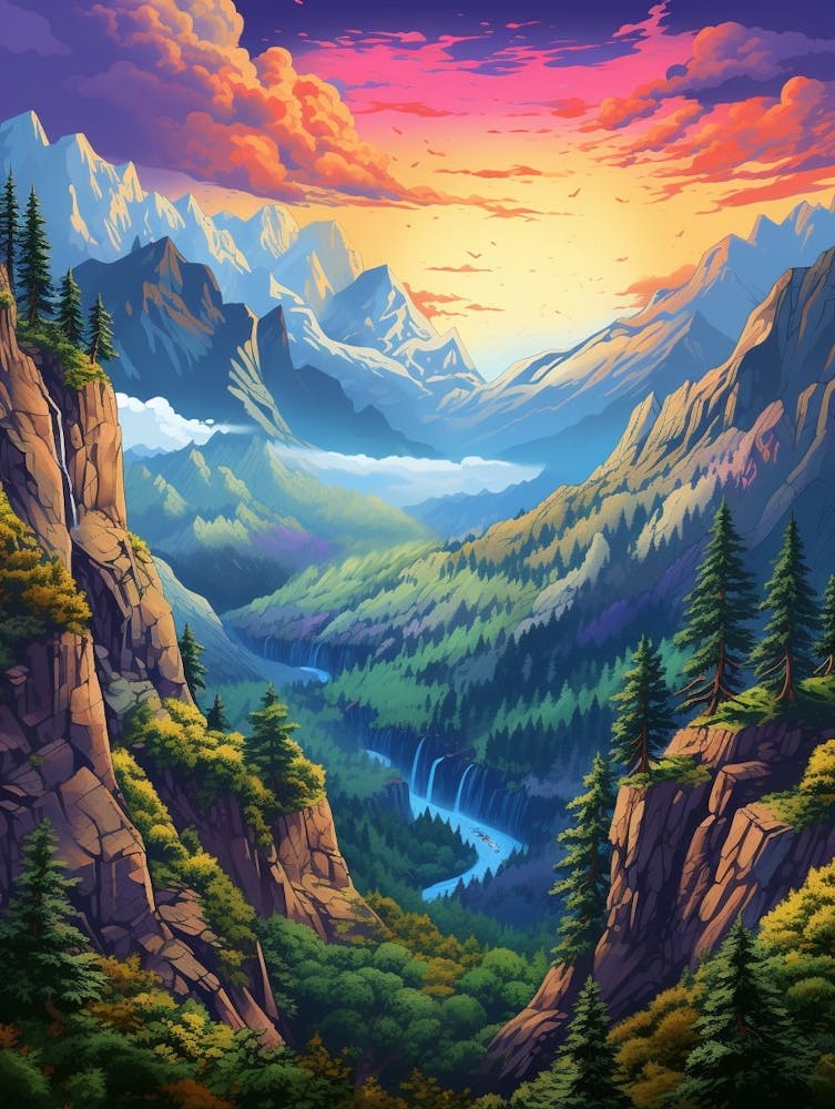 Mountainscape Pixel Art 1