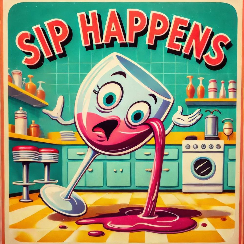Sip happens. Kitschy Kitchen Art Series.