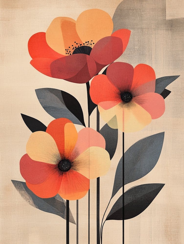 Three Flowers Canvas Print 1
