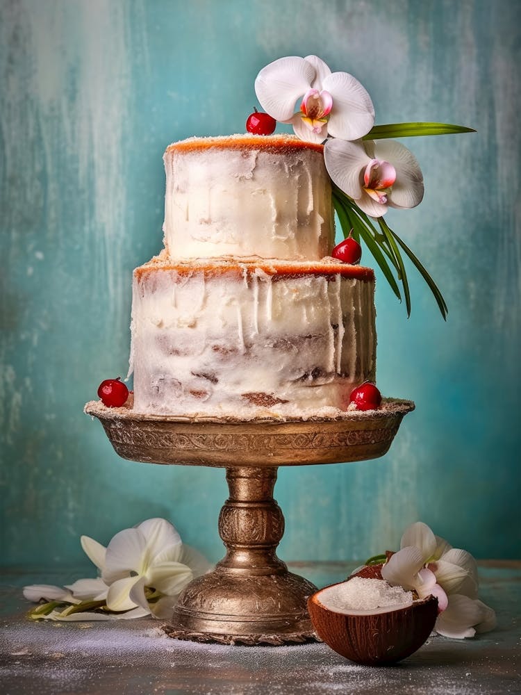 Wedding Cake On A Cake Stand sweet food
