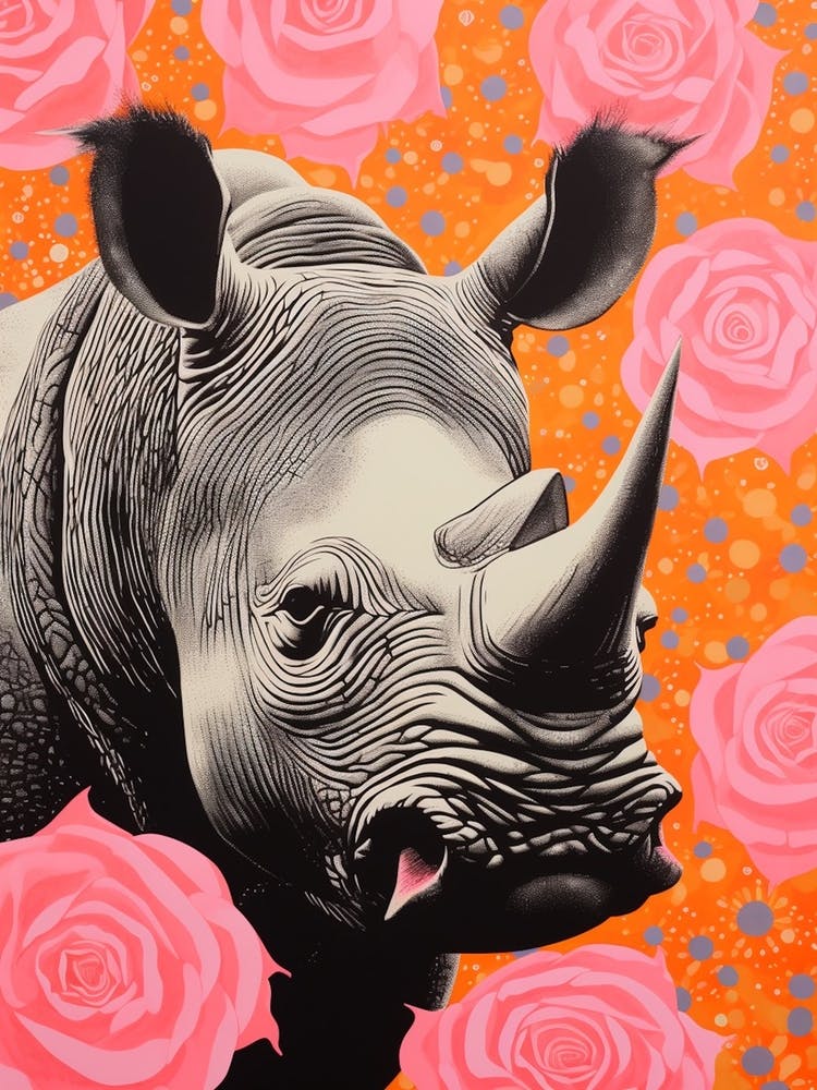 Photographic Rhino Collage Style