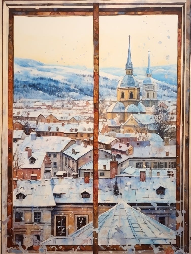 Winter Cityscape Salzburg Austria 4