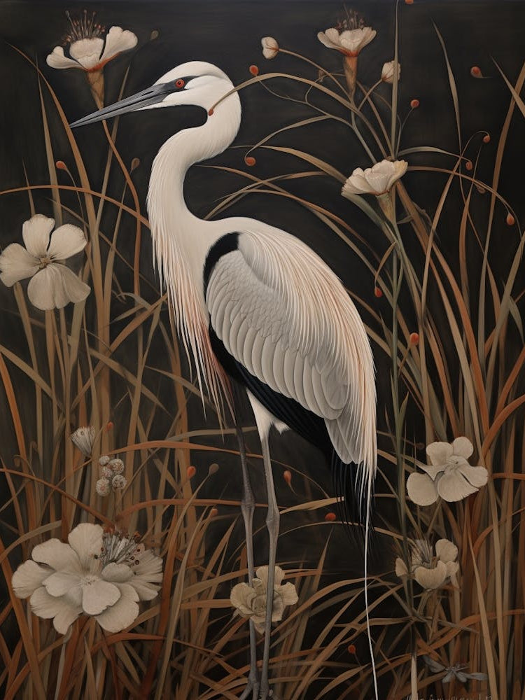 Dark And Moody Botanical Crane 3