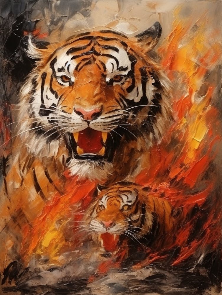Tiger Abstract Expressionism 3