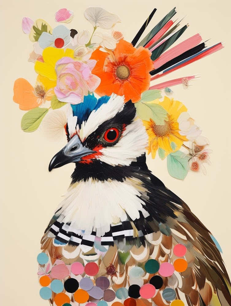 Bird With A Flower Crown Lapwing 3