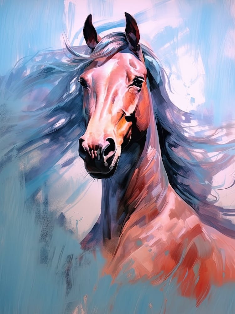 Brown Horse Head Painting Close Up 2