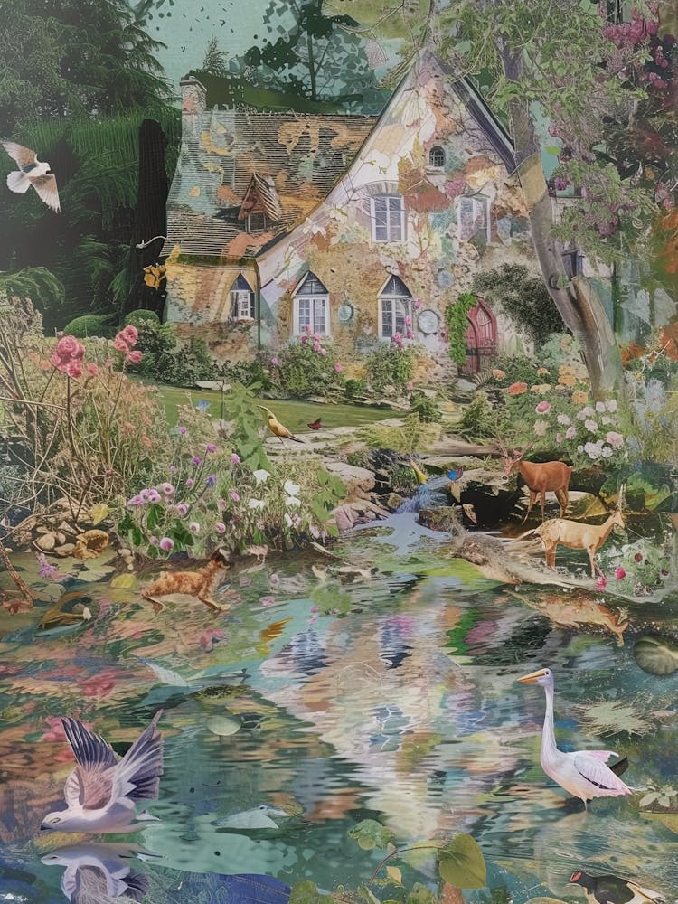 Teich Monet Feen Scrapbook-Collage 2