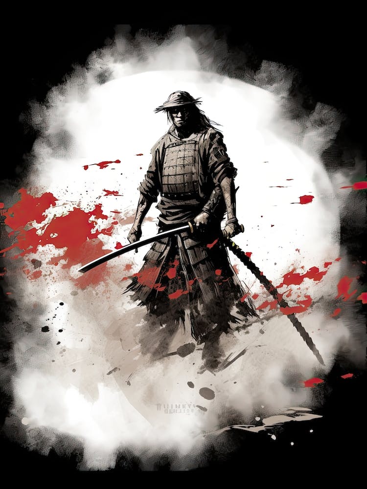 Samurai Sumi E Illustration 2
