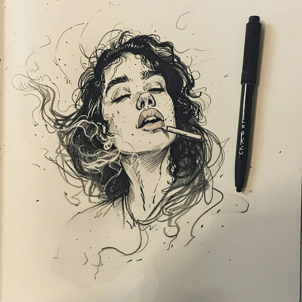 Girl Smoking A Cigarette